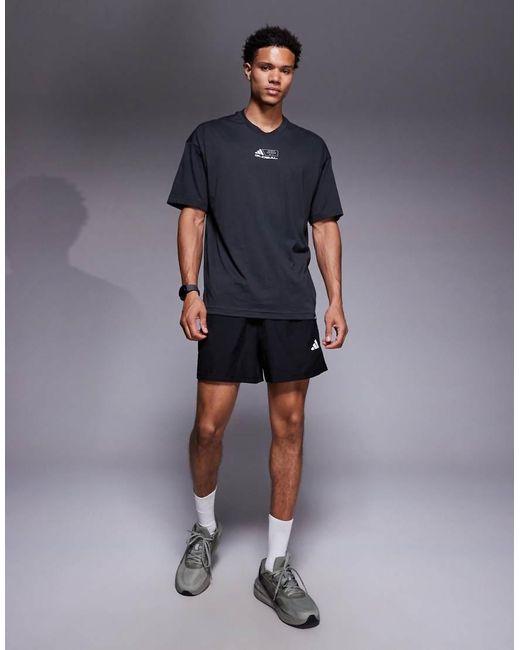 Adidas Originals Blue Adidas Training T-shirt With Globe Back Print for men