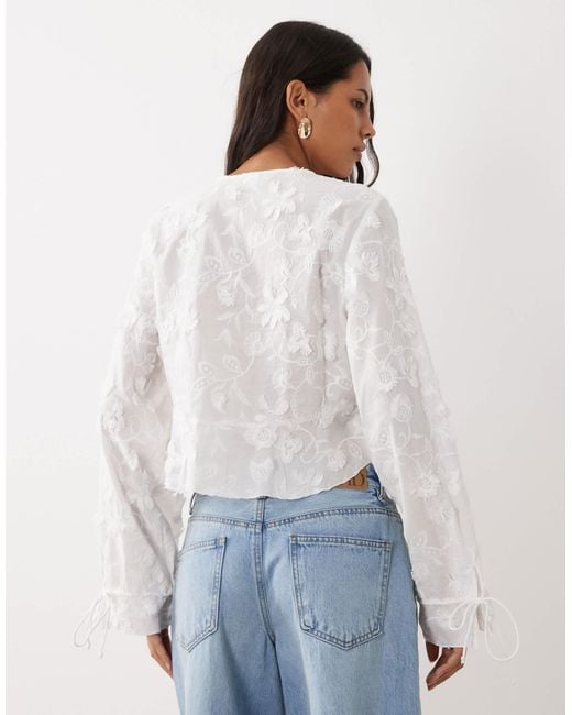 Mango White Lace Blouse