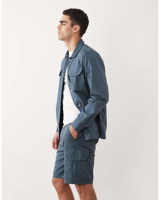 Barbour Blue Draftmen Relaxed Cargo Shorts for men