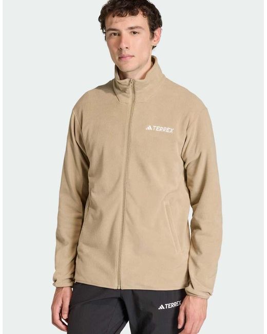 Adidas Originals Natural Multi Essentials Full-Zip Fleece Jacket for men