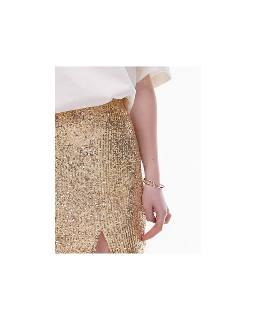 TOPSHOP Multicolor Sequin Miniskirt