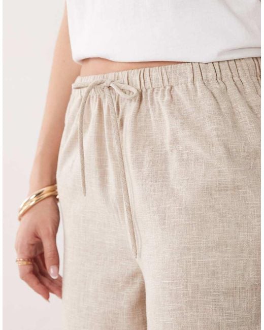 Wednesday's Girl Natural Wednesdays Girl Tie Waist Linen Trousers