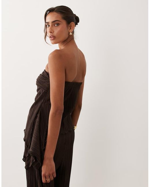 ASOS Black Co-ord Plisse Twist Bust Bandeau Top