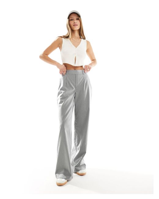 Pantalon large à rayures Object en coloris White