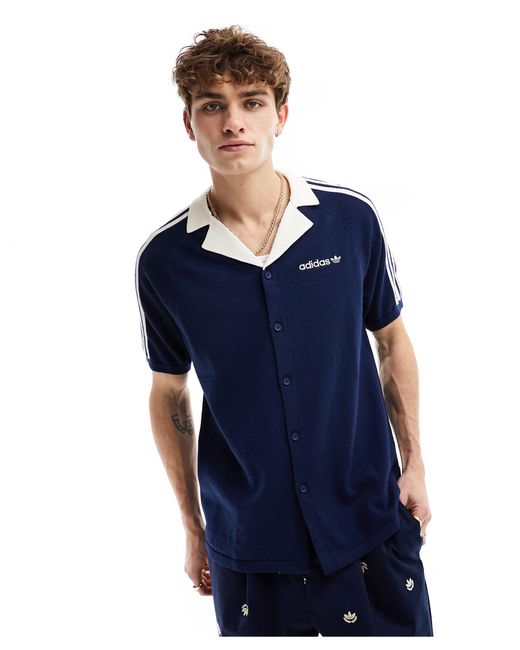 Adidas Originals Blue Premium Sport Knit Shirt for men
