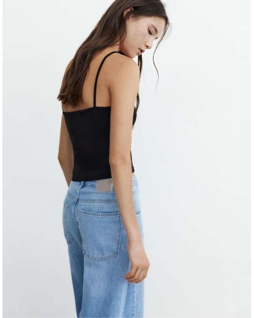 Pull&Bear Black Fine-strap Top