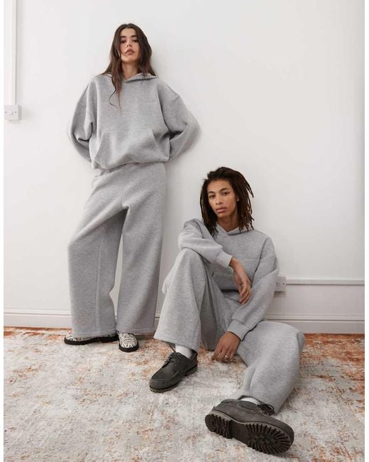 Reclaimed (vintage) Gray Heavyweight Boxy Hoodie Co-Ord