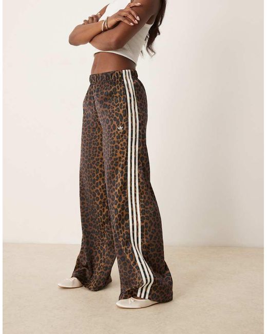 Adidas Originals Natural Satin Wide Leg Track Pants