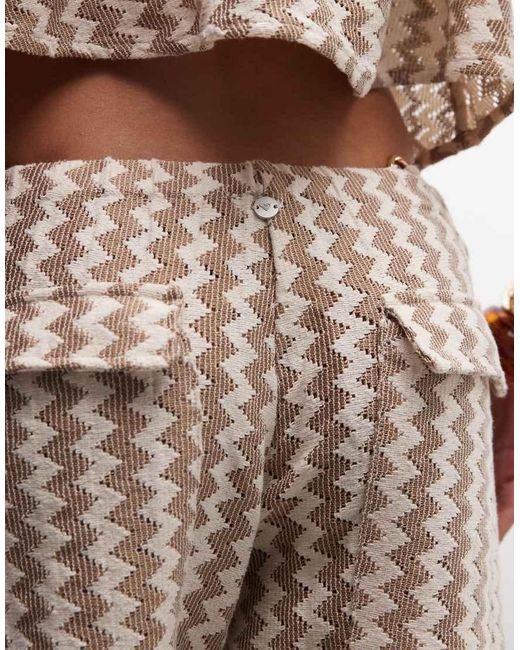 Roxy Multicolor Zigzag Stripe Beach Trousers