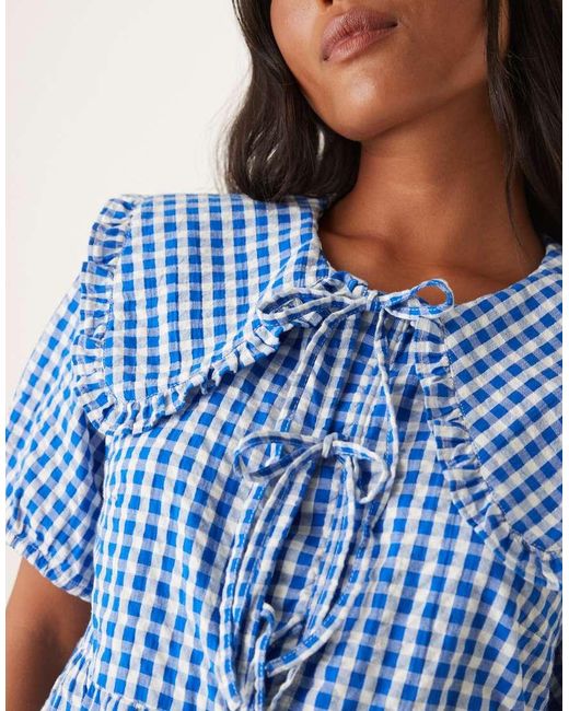 Nobody's Child Petite Blue Blaze Collar Mini Dress