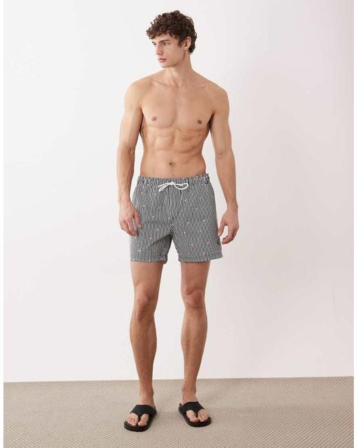 Jack & Jones Blue Flamingo Print Swim Shorts for men