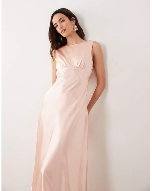 True Decadence Pink Cowl-Back Maxi Dress