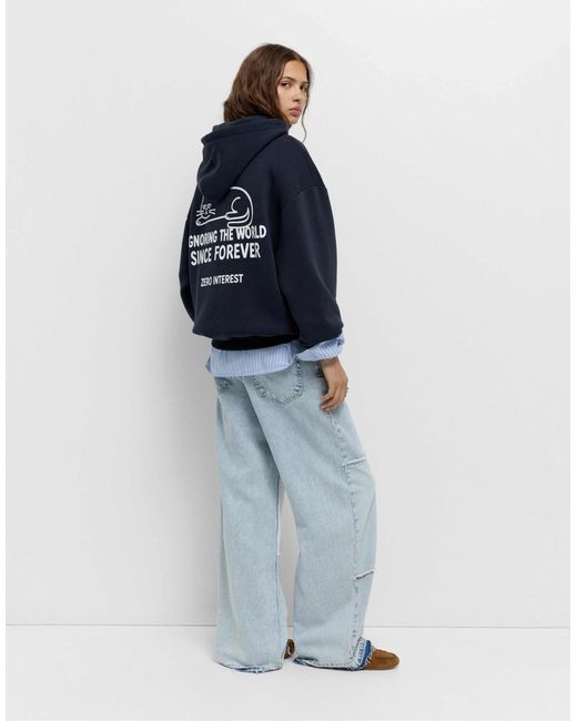Pull&Bear Blue – kapuzenpullover