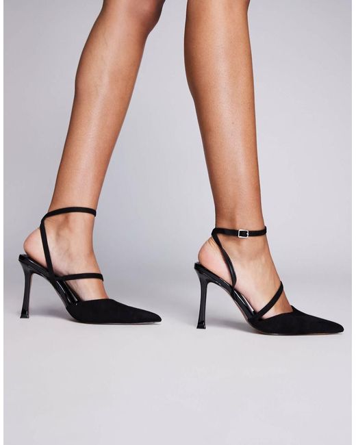 Asos Design Wide Fit Black Present High Heeled Shoes