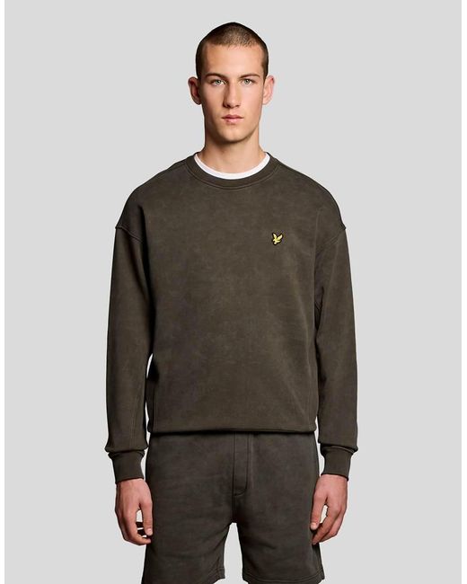 Lyle & Scott Gray Mid Layers Heavy Laundered Crew Neck Sweatshirt for men