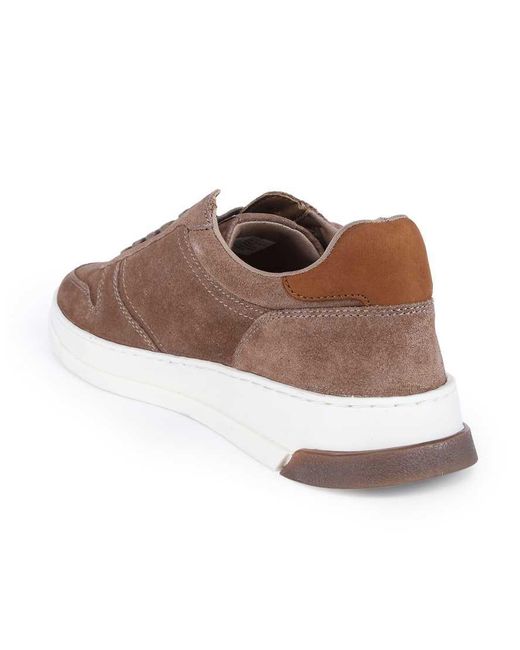OFF THE HOOK Brown Henley Suede Leather Low‑Top Trainers for men