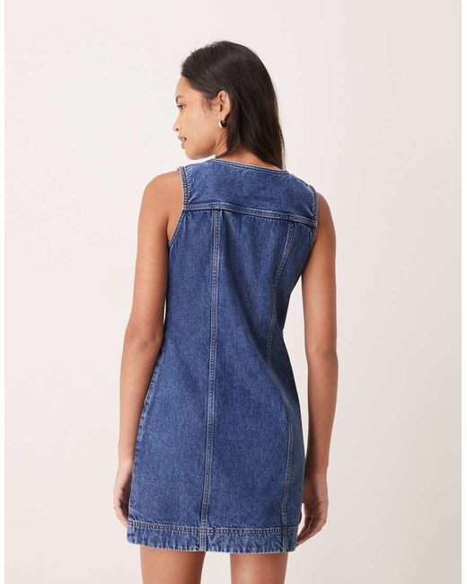 Calvin Klein Blue Button Down Denim Mini Dress