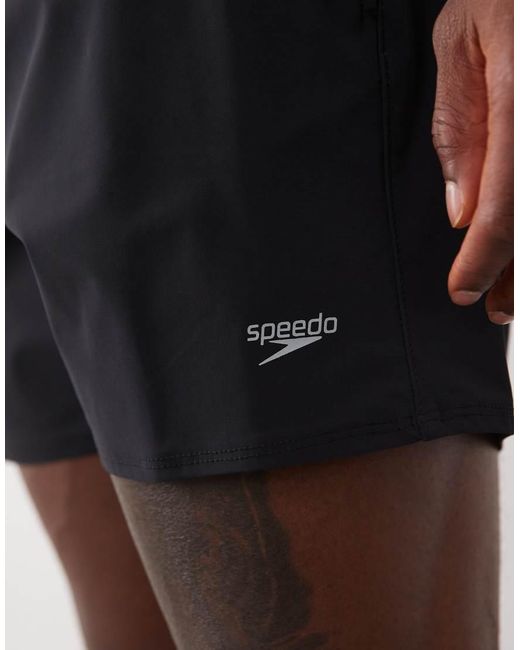 Speedo Gray Lookout Solid 16' Swim Shorts for men