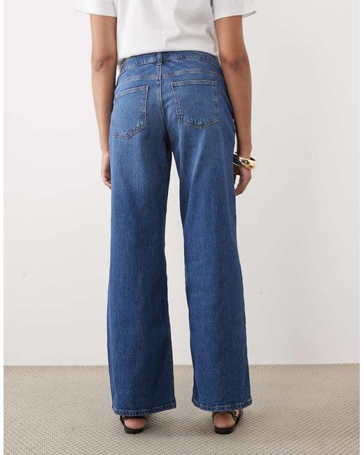 Mama.licious Blue Mamalicious Maternity Over The Bump Wide Leg Jeans