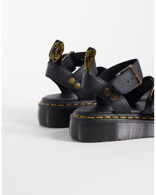 Dr. Martens Black Gryphon Quad Sandals