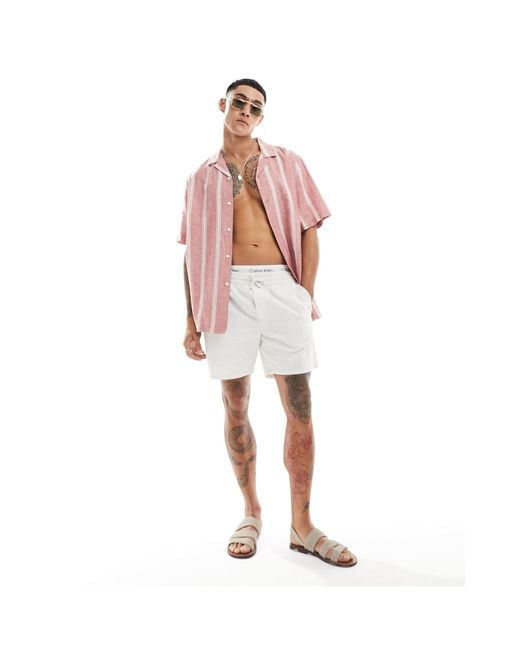 ASOS Pink Relaxed Revere Shirt for men