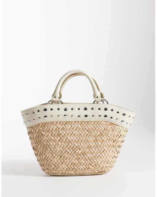 Mango Metallic – geflochtene handtasche