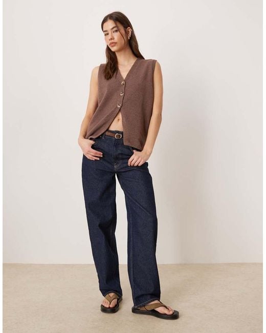 ASOS Natural Clean Knitted Relaxed Fit Waistcoat