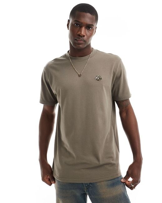T-shirt comoda con stampa logo di Hollister in Brown da Uomo
