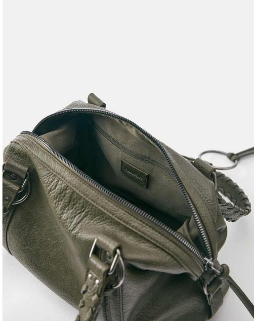Pull&Bear Green Ring Detail Shoulder Bag