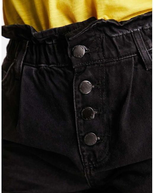 ONLY White Cuba Paperbag Denim Shorts