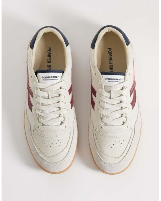 Pompeii UK White Pompeii Elan Sala Leather Rubber Sole Sneakers for men