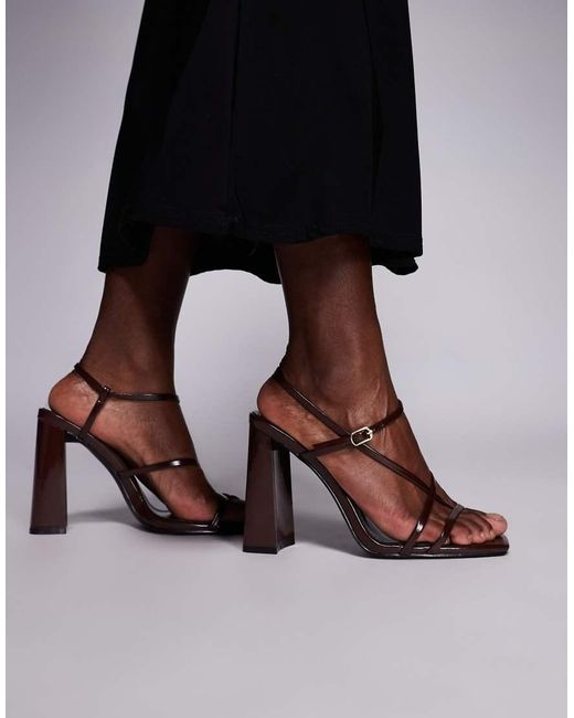 SIMMI Black Simmi London Malinda Block Heeled Strappy Sandals