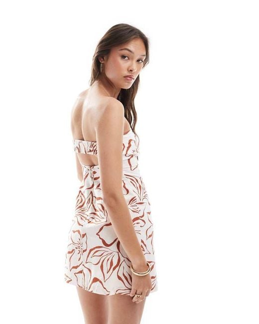 Billabong White Bright Bloom Mini Bandeau Beach Dress