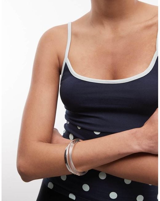 Collusion Black Contrast Trim Cami Top