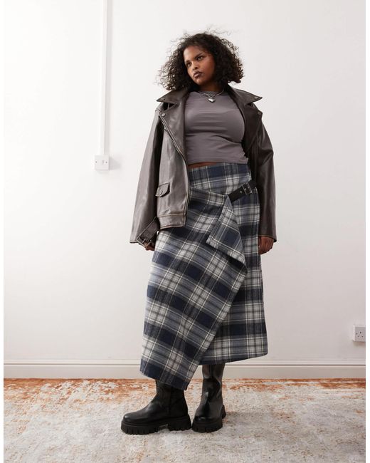 Collusion Gray Plus Blanket Kilt Skirt
