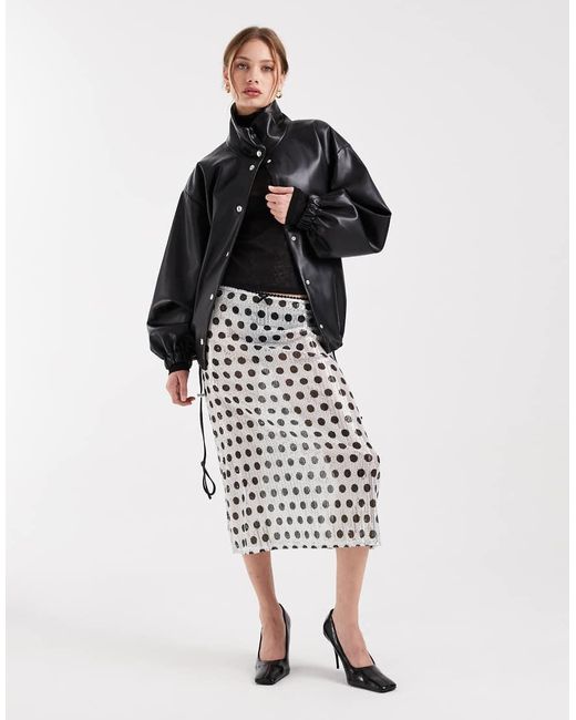 Collusion White Sheer Awkward Length Skirt