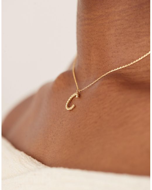 Accessorize Brown Z – verdrehte, vergoldete halskette mit "c"-initiale