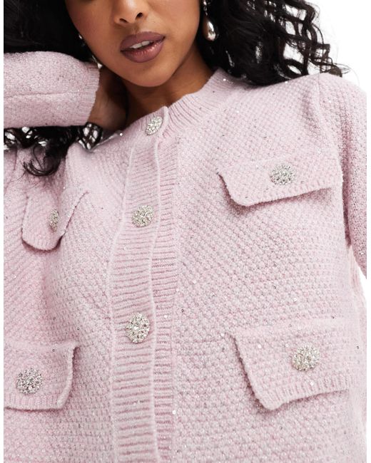 Style Cheat White – glitzernde strickjacke