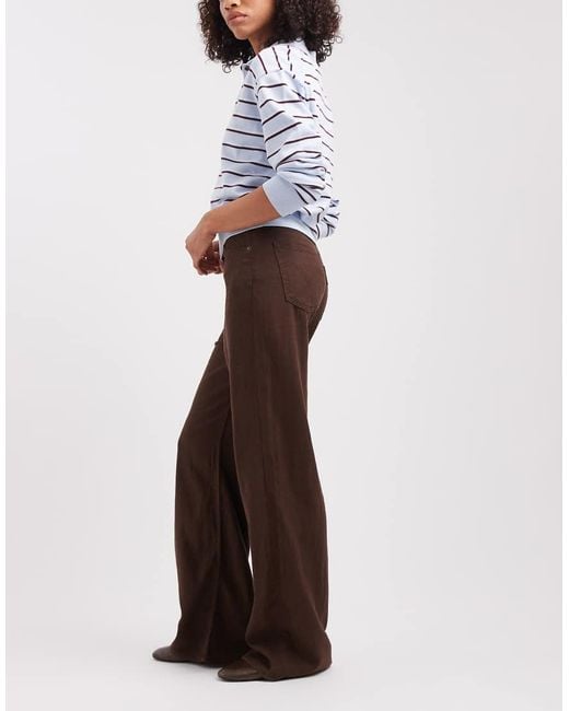 Levi's Brown Ribcage Wide Leg Linen Trousers