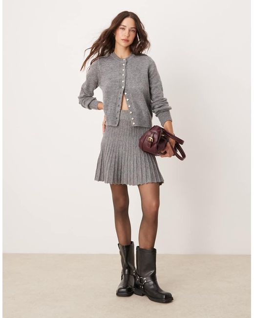 River Island Natural Knitted Mini Skirt Co-ord