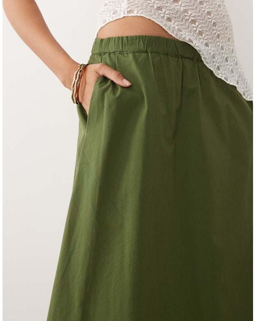 ASOS Green Volume Maxi Skirt