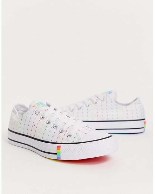 Converse Spitze – Pride Chuck Taylor Ox All Star – e Sneaker mit Blitzmotiv  in Weiß | Lyst AT