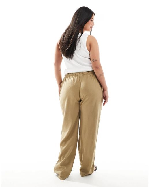 ONLY Metallic Linen Mix Pull On Pants