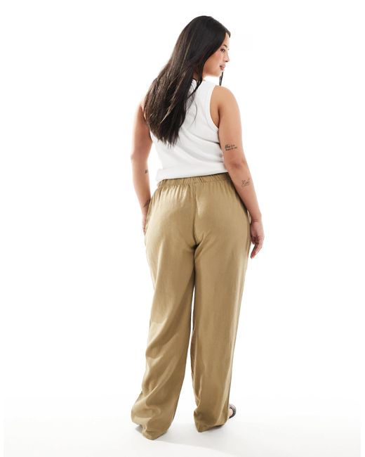 ONLY Metallic Linen Mix Pull On Pants