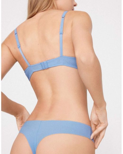 Tezenis Blue High-Leg Laser-Cut Brazilian Briefs