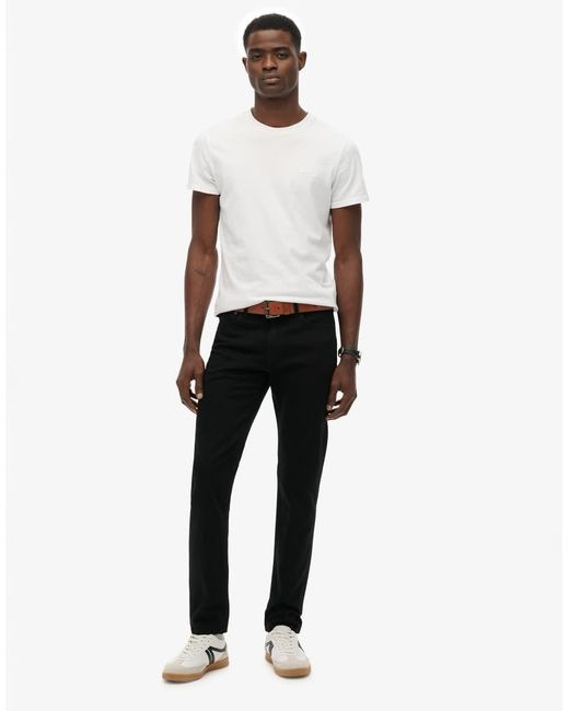 Superdry White Cotton Slim Jeans for men