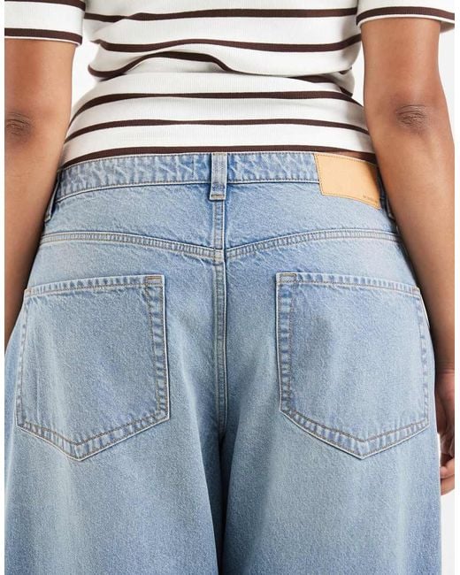 ASOS Blue Asos Design Curve High-rise Relaxed Roll-up Jeans