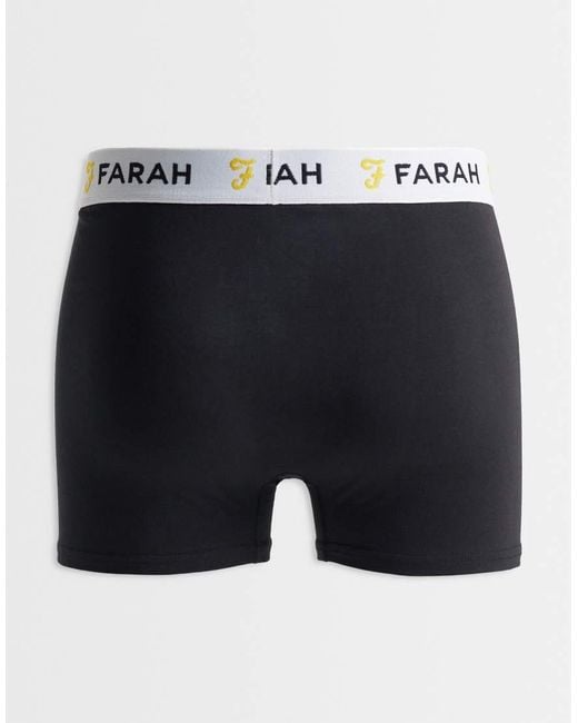 Farah Blue Hummond 3 Pack Jacquard Logo Boxer Shorts for men
