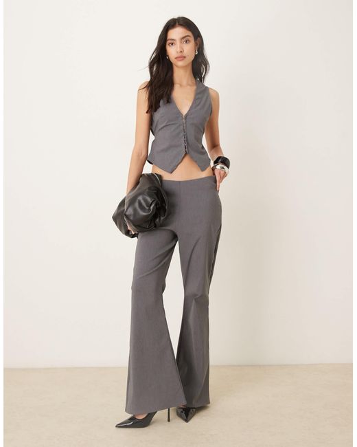 ASOS Natural Bengaline Slim Flare Trousers