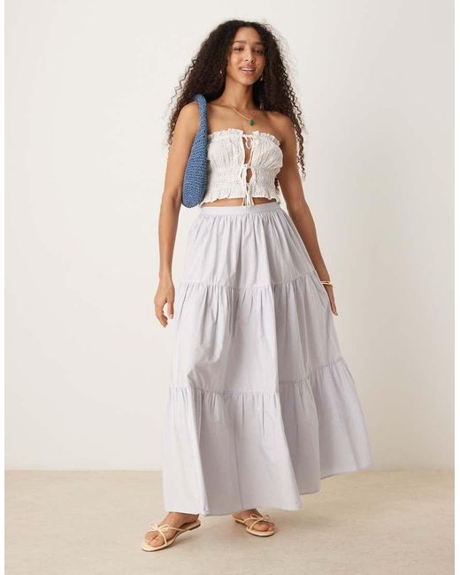 ASOS Boho Maxi Rok Met Stroken in het Green